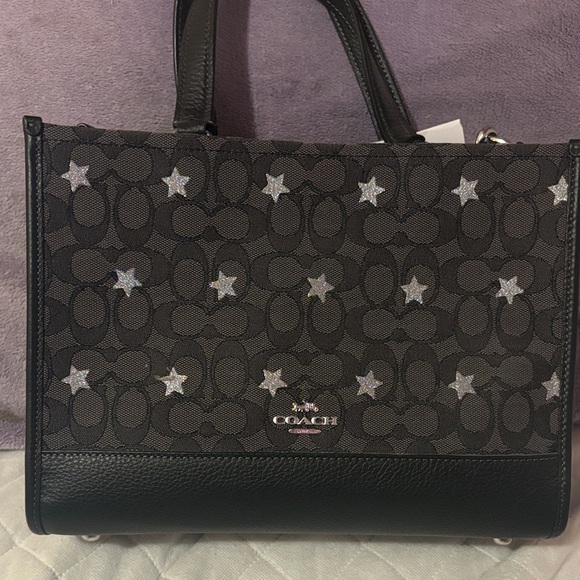 Coach Handbags - Coach Black and Gray Star Pattern Satchel